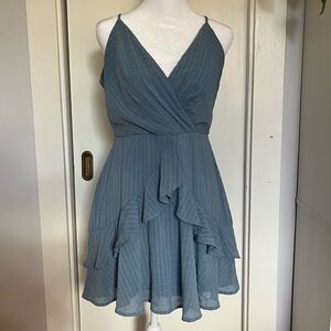 Blue Fit and Flare Dress